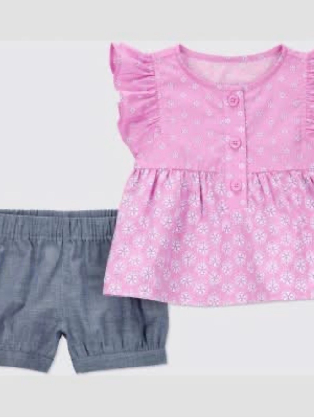 NWT Carter's Just One You Pink Floral Top & Shorts Set 18M